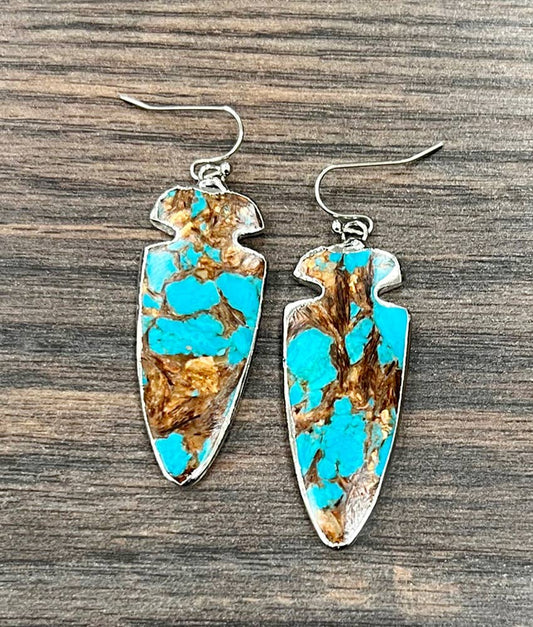 722748, Arrowhead Gemstone Earrings