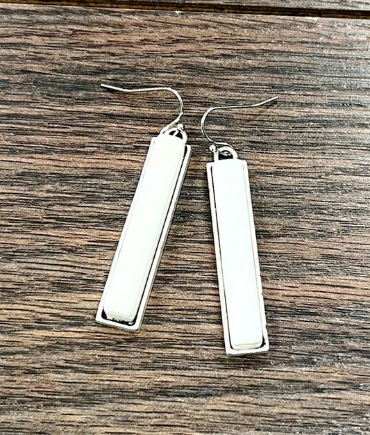 Gemstone Turquoise Bar Earrings