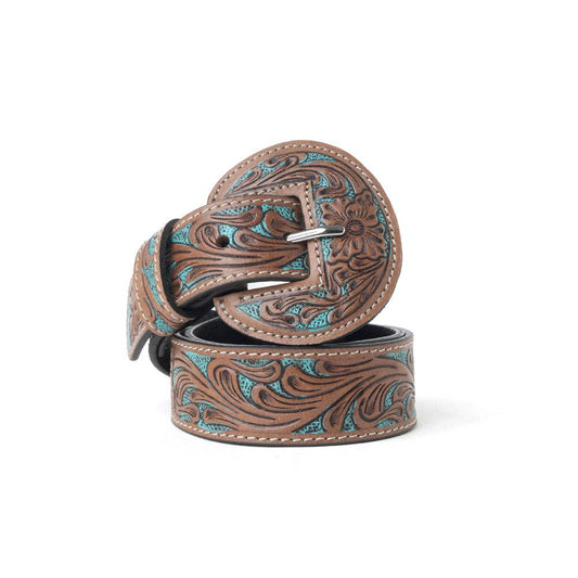 Western Leather Belt in Bronco Sky