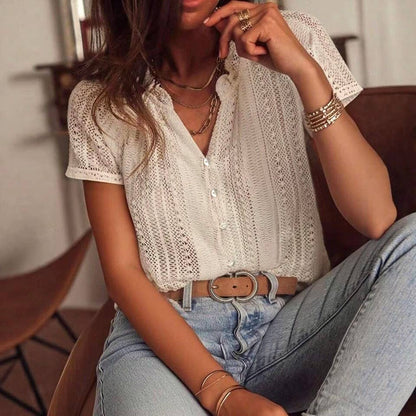 Summer Hollow Out Knit Top