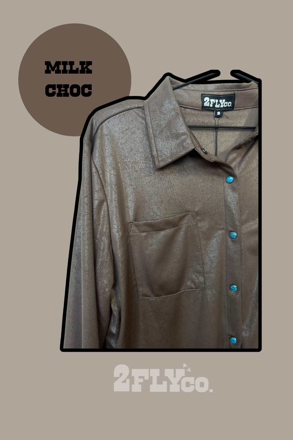 Leather Lux Turquoise Button Up
