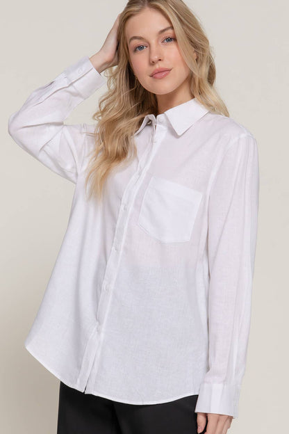 Linen Blend Long Sleeve