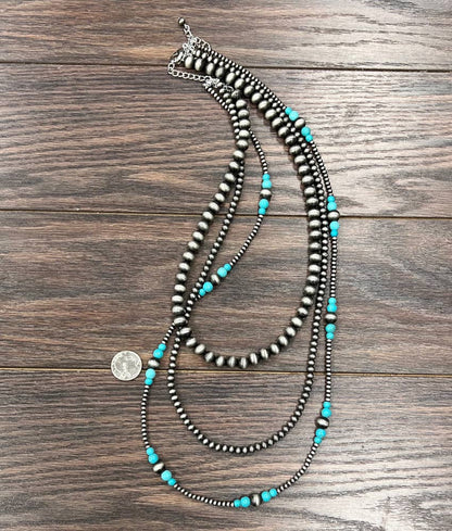 736362, Handmade Navajo Bead Turquoise Necklace