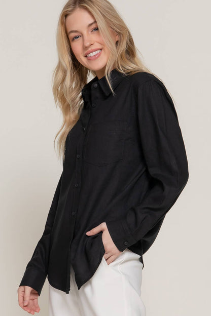 Linen Blend Long Sleeve