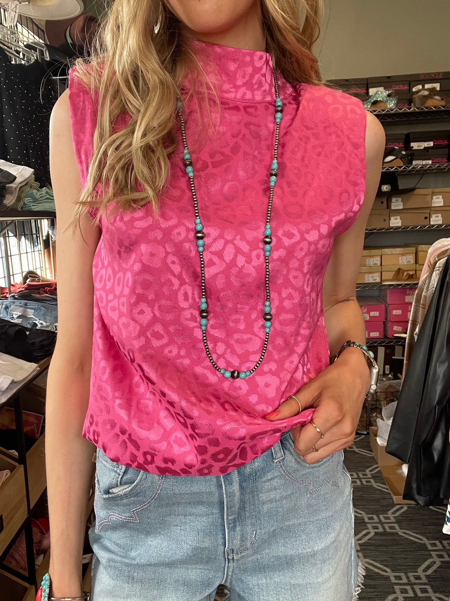 Pink Leopard Blouse