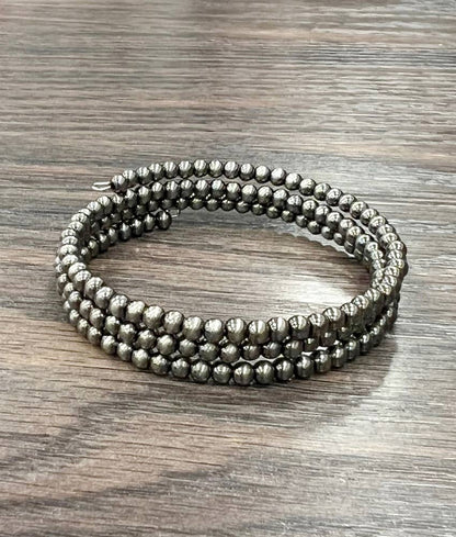 711448, Tiny 4mm Polish Navajo Bead Wrap Bracelet