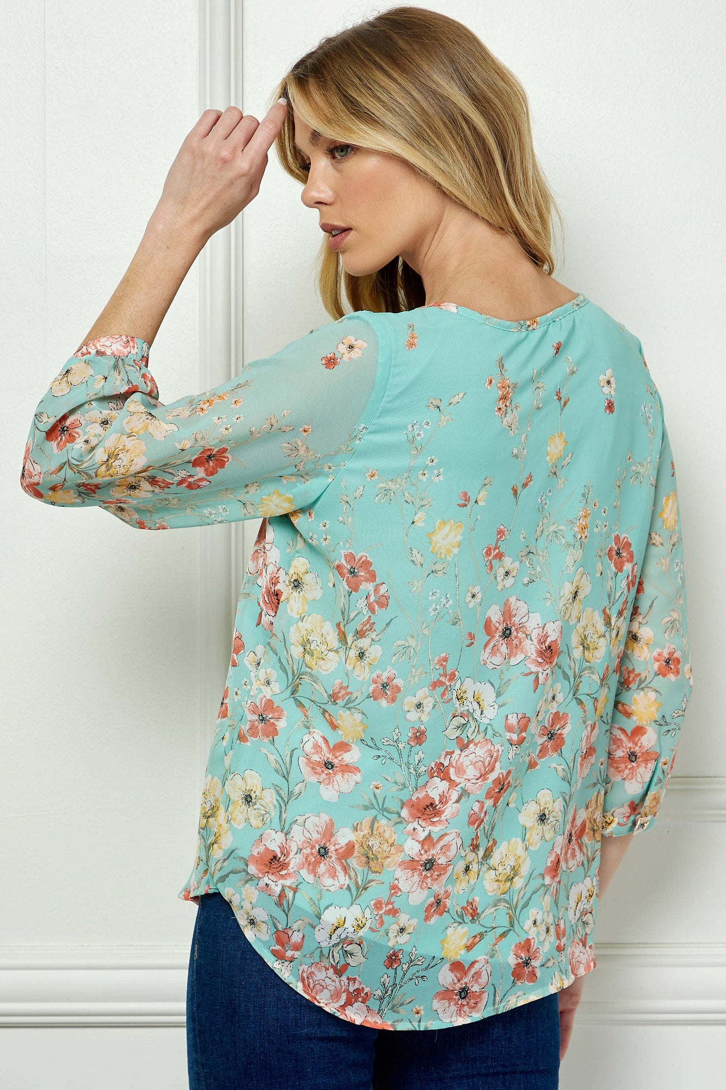 SEAFOAM FLORAL TOP