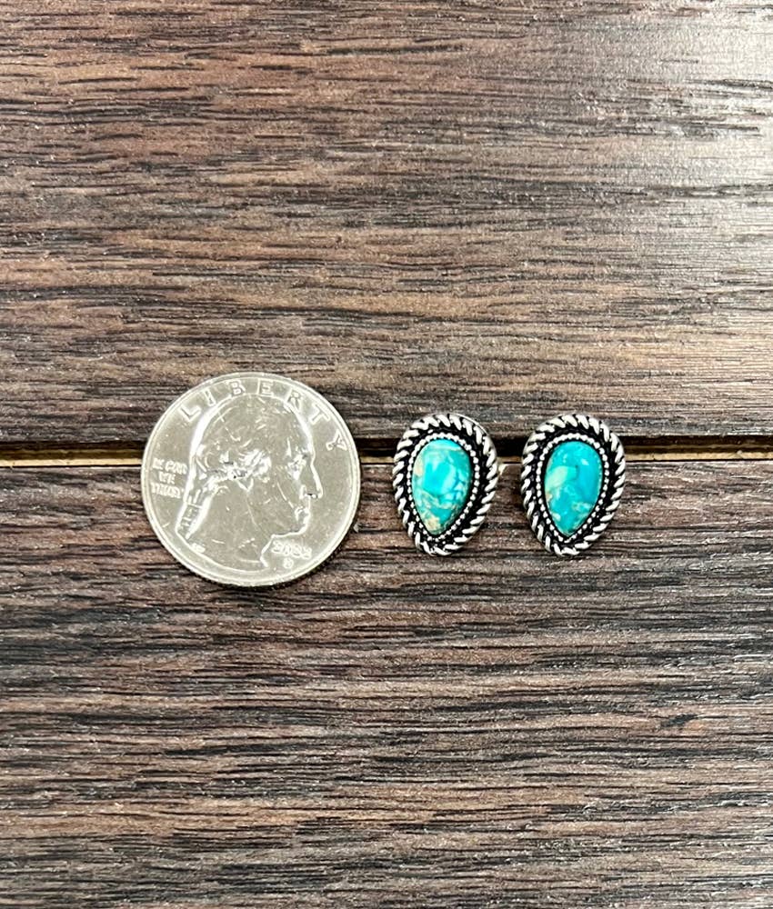 724797, 10mm Drop Gemstone Stud Earrings