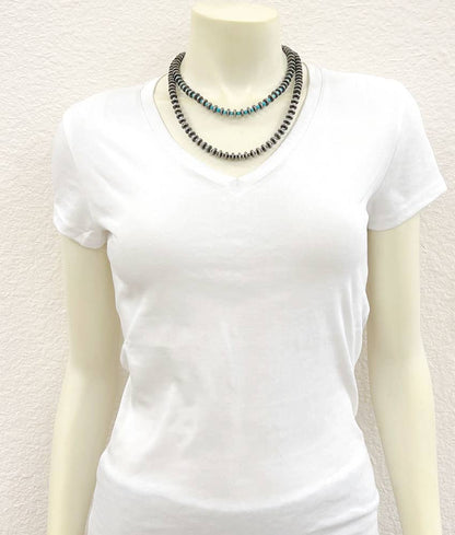 739511, Handmade 20" Rondelel Navajo Bead Necklace