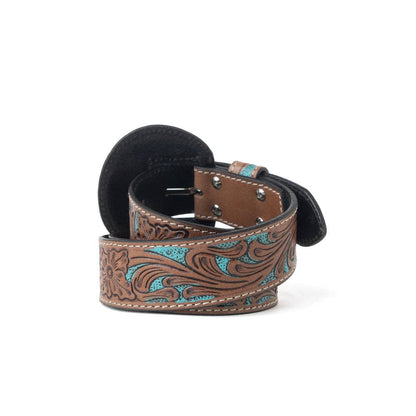 Western Leather Belt in Bronco Sky