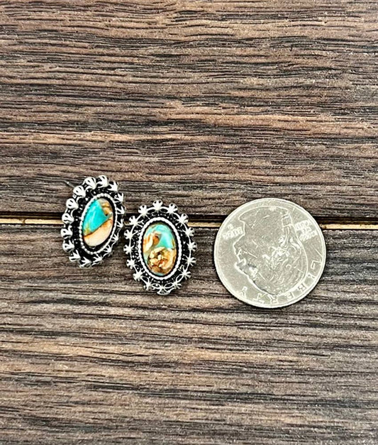 726451, 10mm Oval Gemstone Stud Earrings