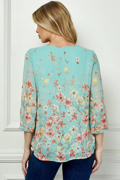 SEAFOAM FLORAL TOP