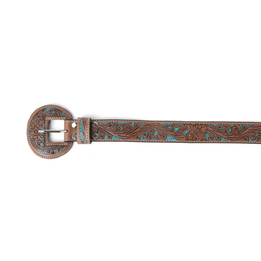 Western Leather Belt in Bronco Sky