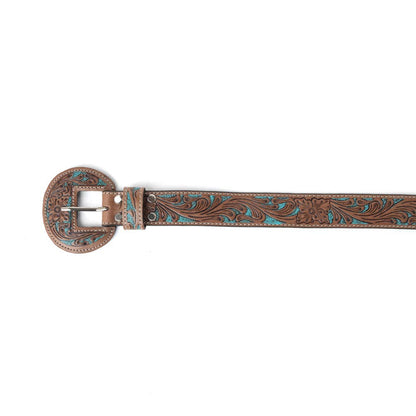Western Leather Belt in Bronco Sky