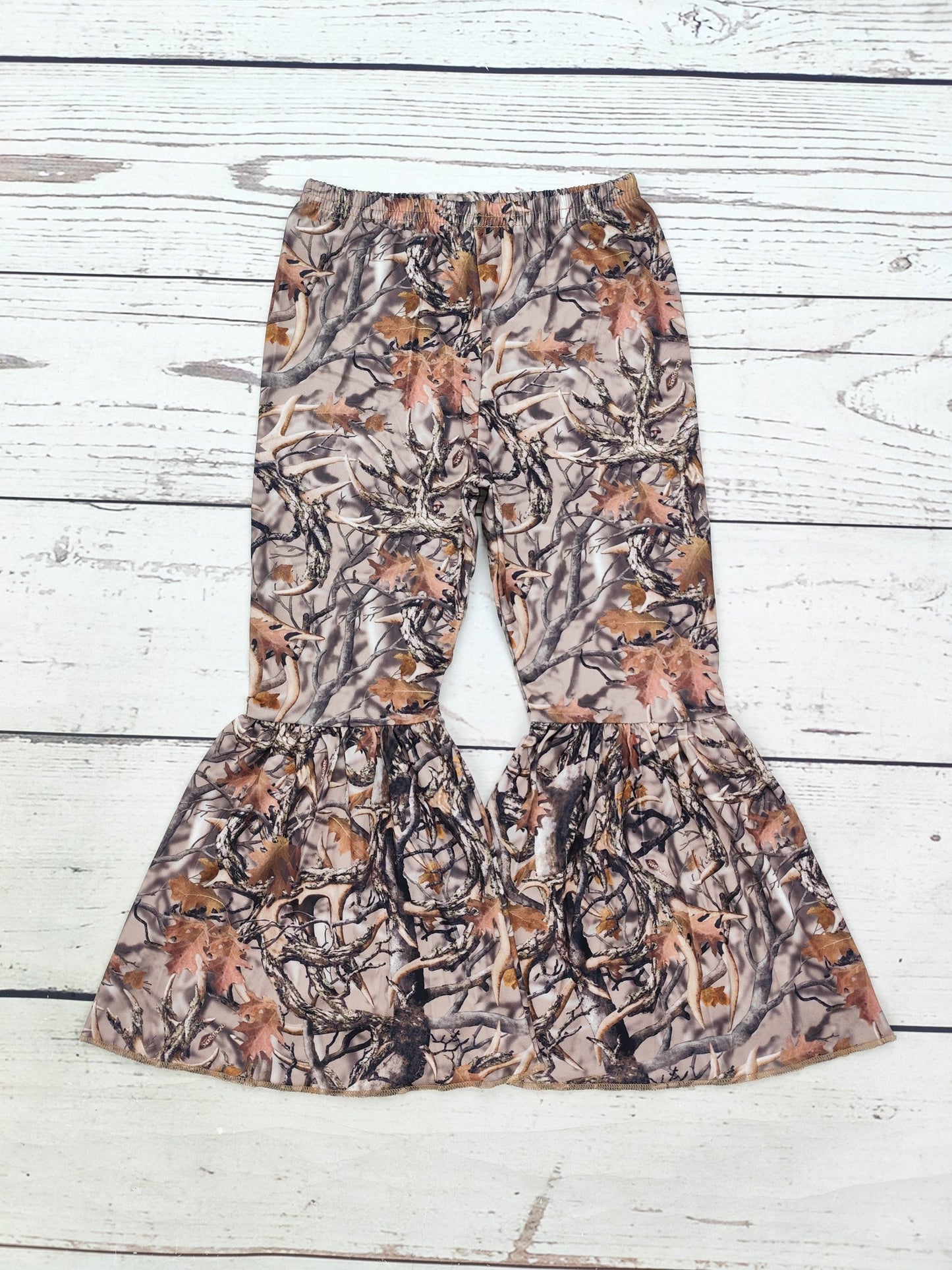 Girls Camouflage Print Flare Pants