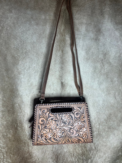 Handheld Floral Leather Purse