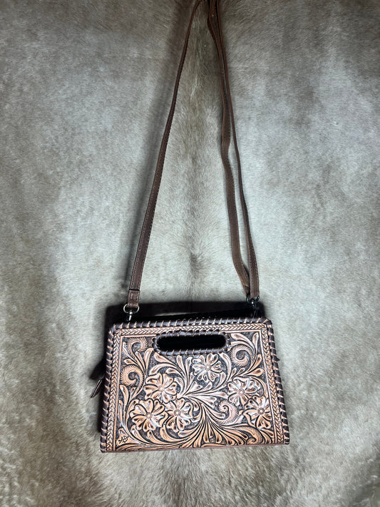 Handheld Floral Leather Purse