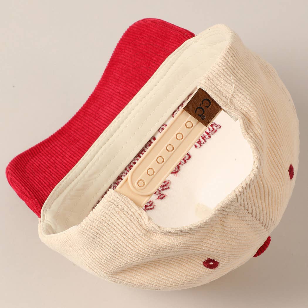 Put it on my husband's tab Two-Tone Corduroy Cap: Beige / ONE SIZE