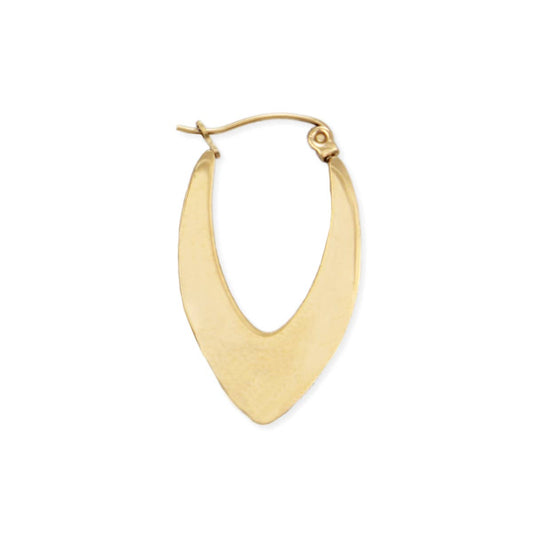 Classic Gold Pointed Flat Hoop Earrings