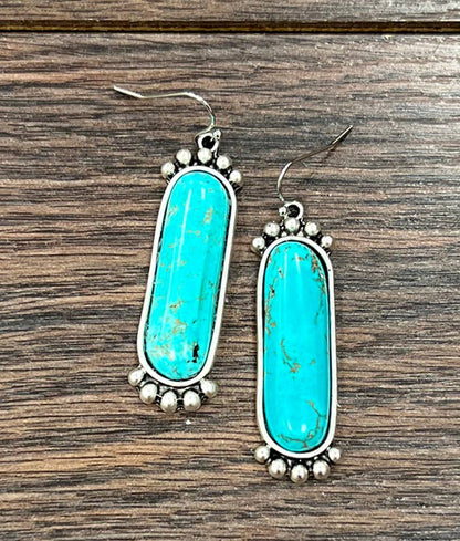 2" Turquoise Earrings