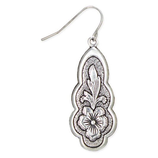 Vintage Flourish Silver Earrings