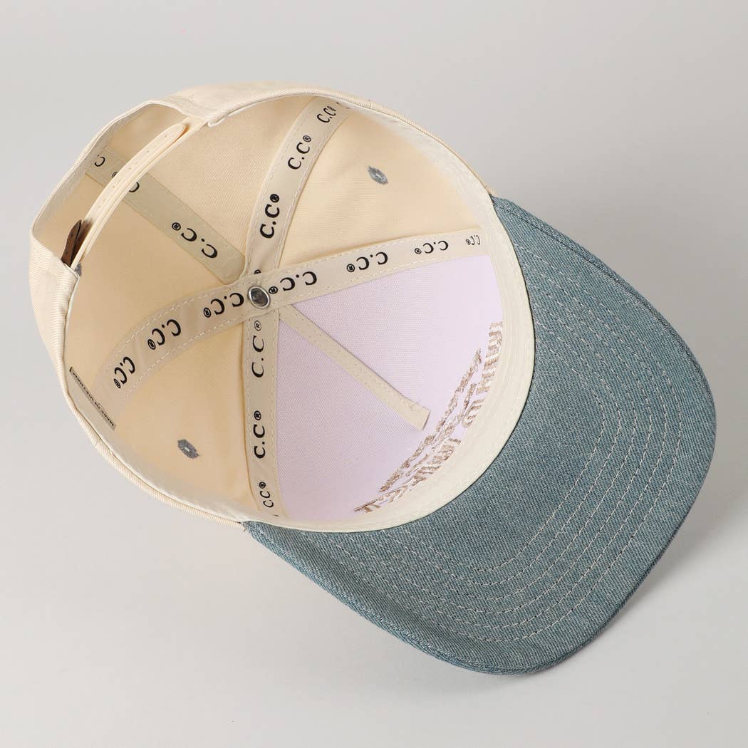 Messy Hair Wild West Cowgirl Club Denim Hat