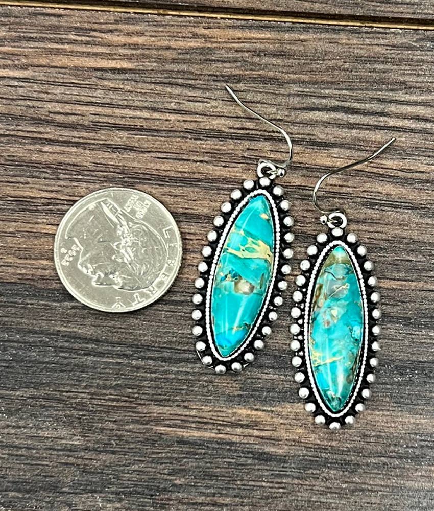 Oval Turquoise Earrings