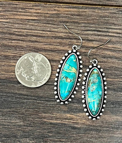 Oval Turquoise Earrings