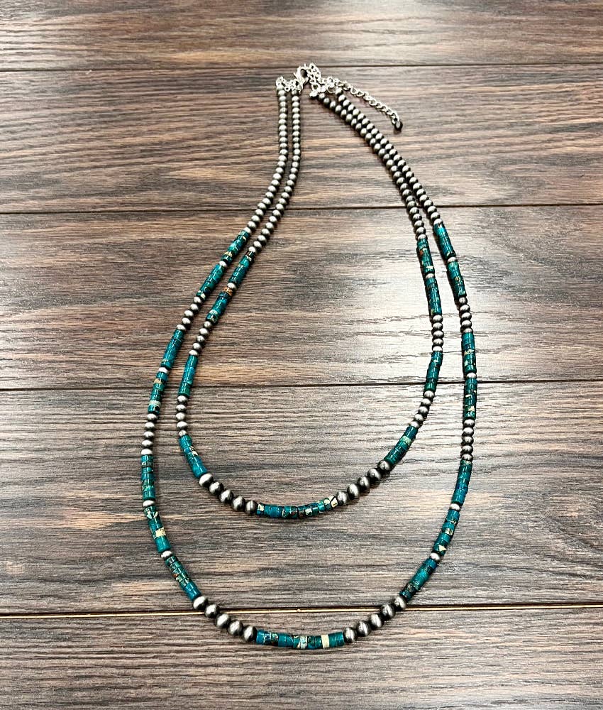 Handmade Gemstone & Navajo Bead Necklace