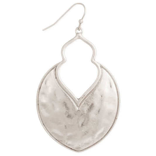 Silver Arabesque Hammered Earring
