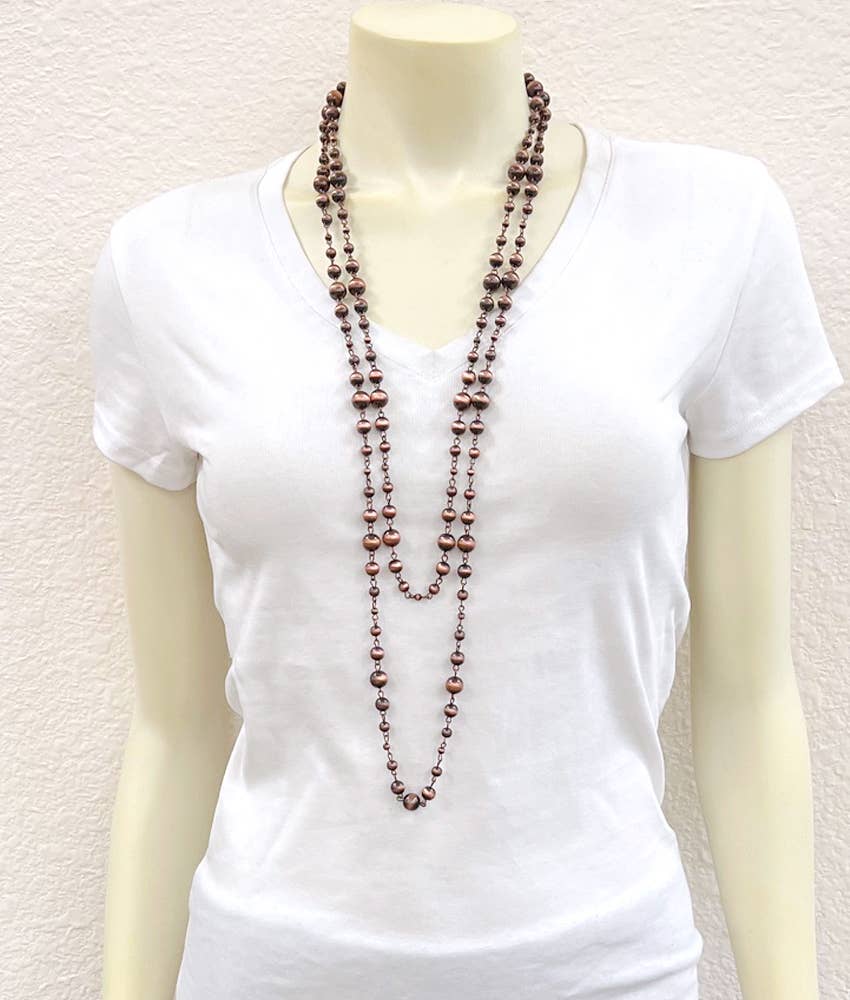 736820, Handmade Copper Navajo Bead Necklace