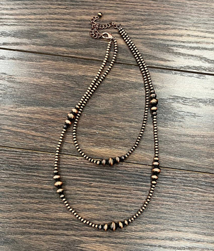 Handmade 22" Copper Navajo Bead Necklace