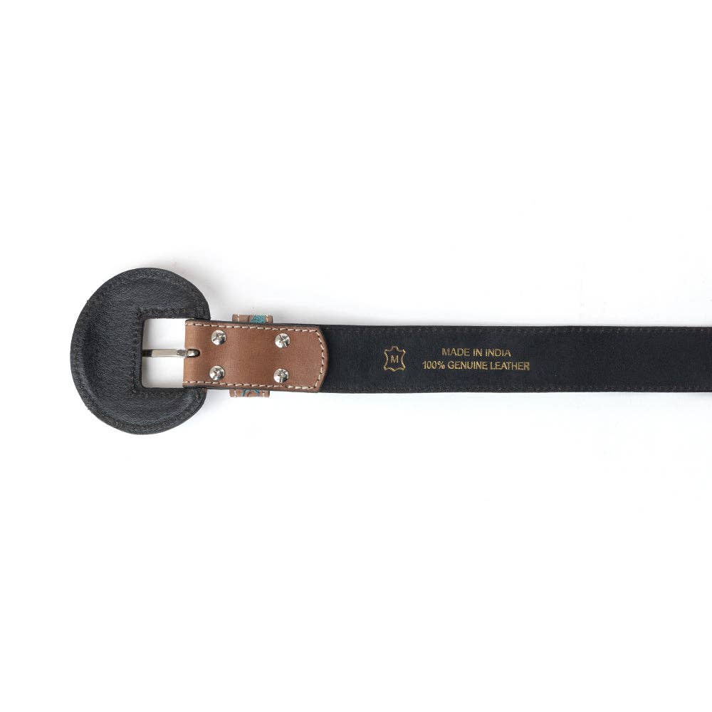 Western Leather Belt in Bronco Sky