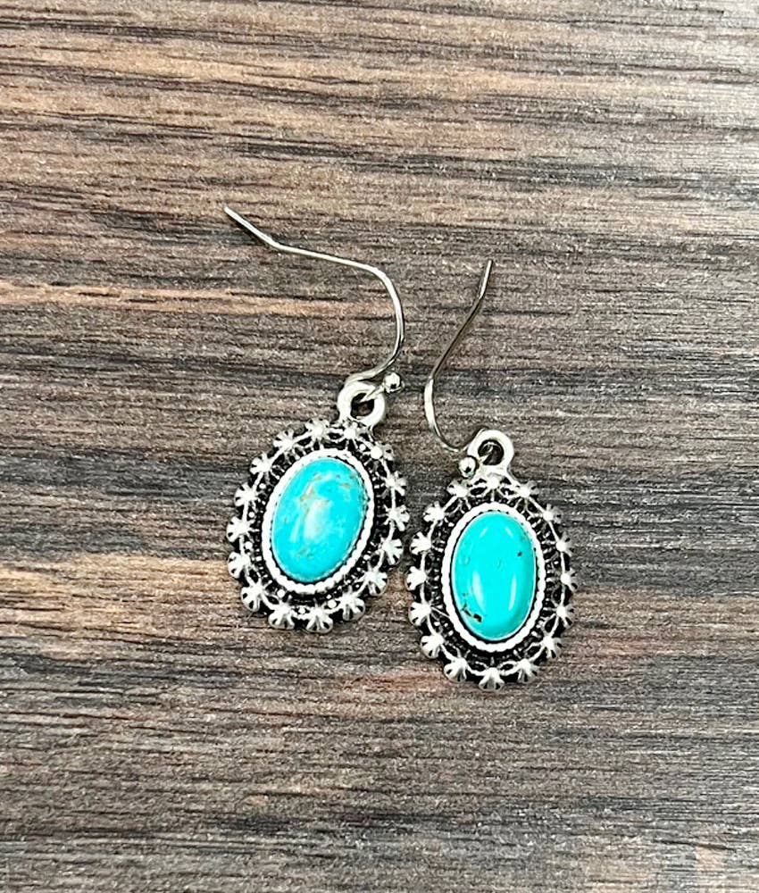 Oval Turquoise Earrings