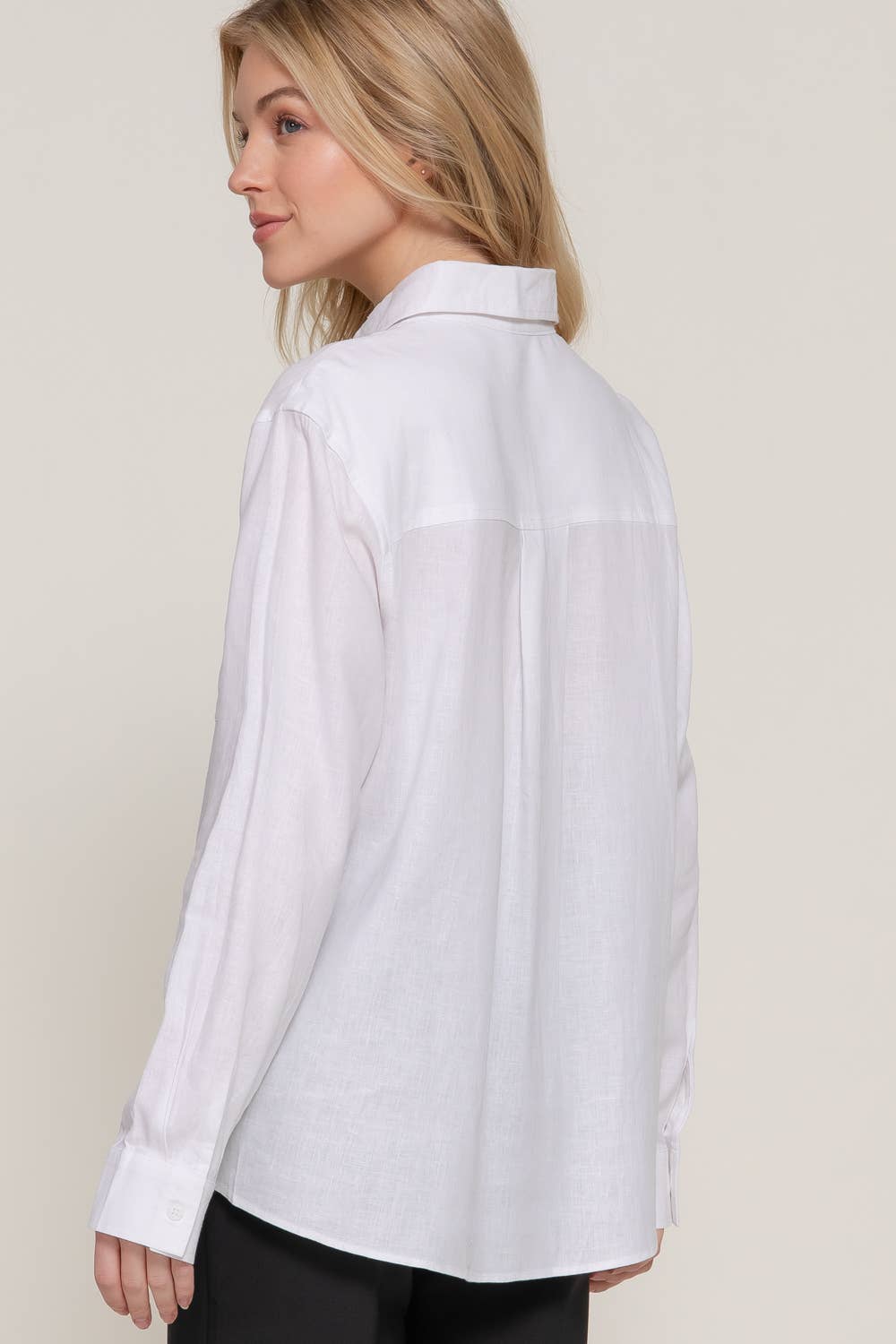 Linen Blend Long Sleeve