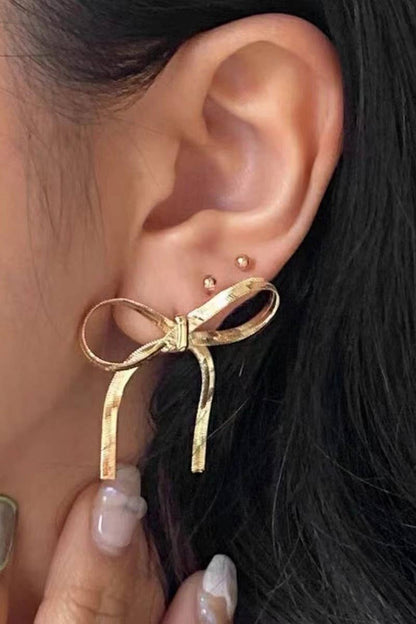 Stud 18K Plated Bow Earrings (Two Colors)