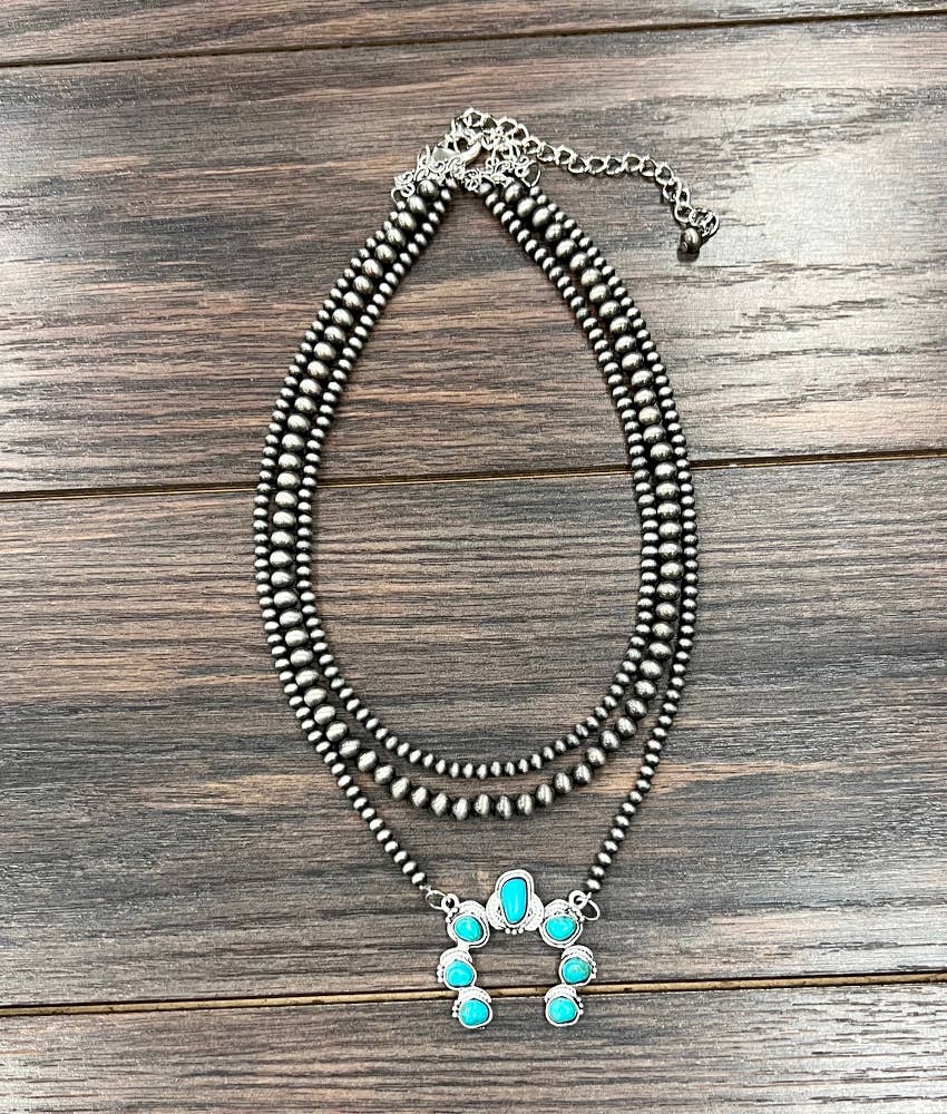 739411, Handmade Squash Naha Turquoise Necklace