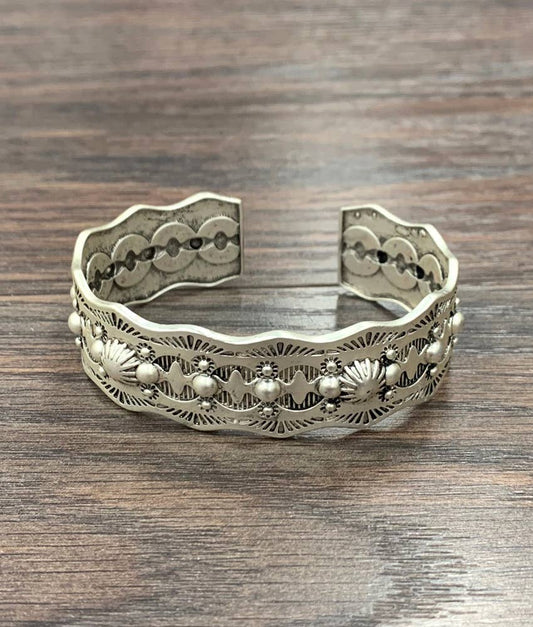 711237, Brass Concho Cuff Bracelet