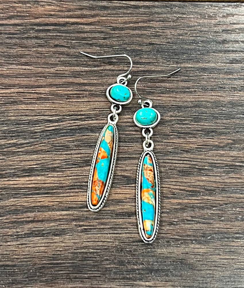 Gemstone Turquoise Earrings