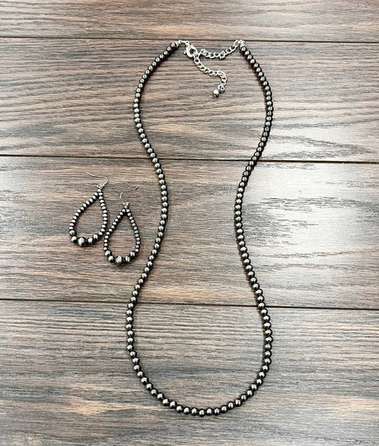 738635, Polish Navajo Bead Necklace Earrings Set