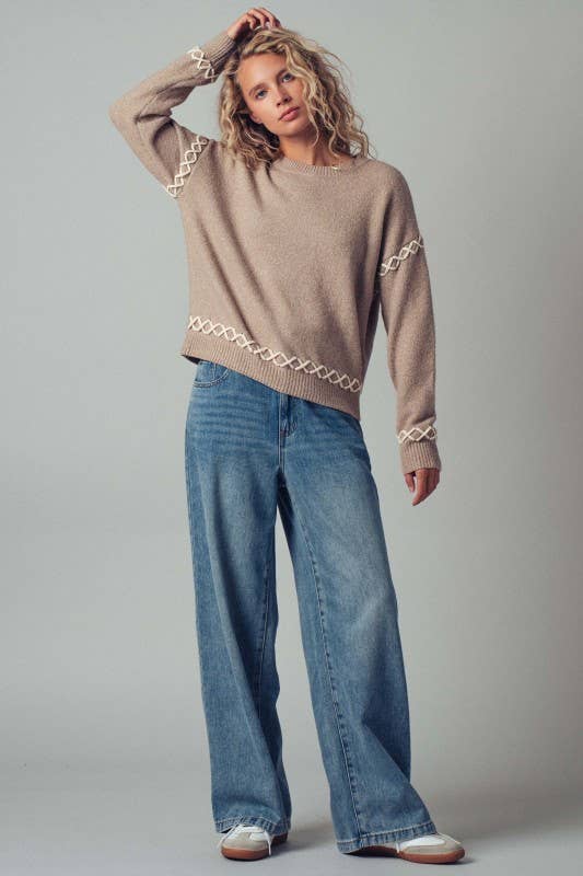 Mocha Stitch Knit Sweater