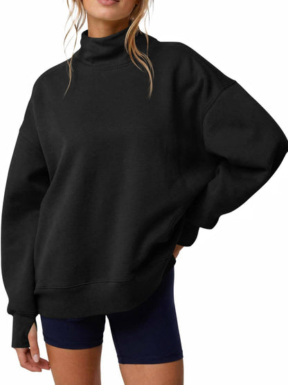 Mock Neck Oversized Sweatshirt