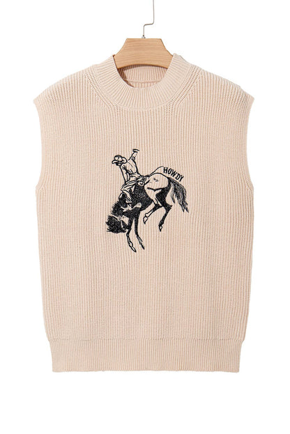 HOWDY Bucking Horse Sweater Vest