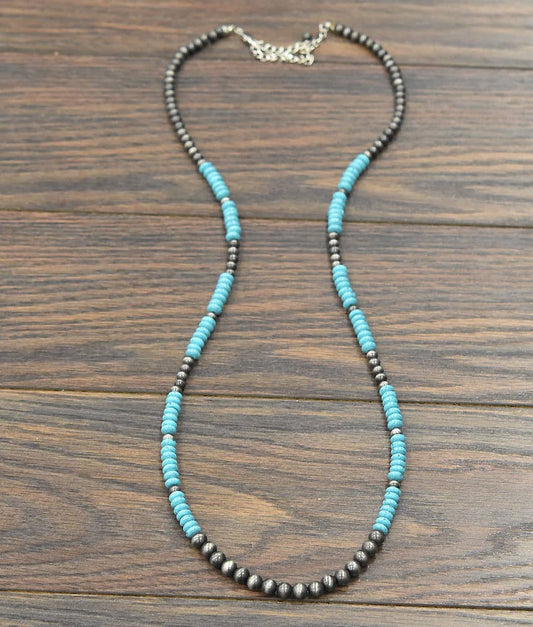 733525, Handmade 36" Navajo Bead Necklace
