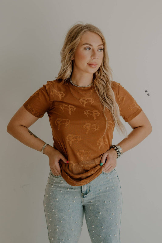 Buck Fifty Short Sleeve Mesh Top
