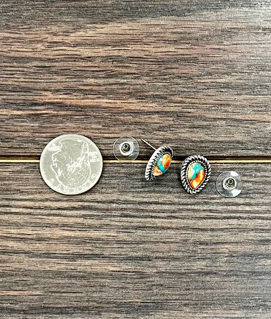 726240, 10mm Drop Gemstone Stud Earrings