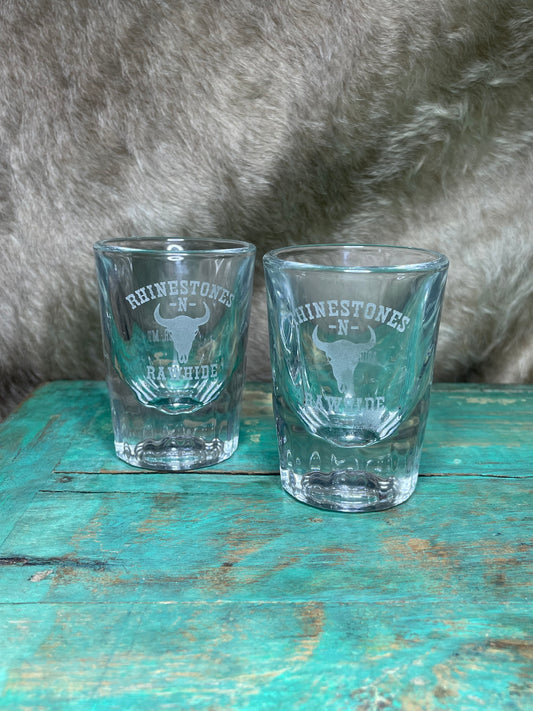 Rhinestones-N-Rawhide Shot Glass
