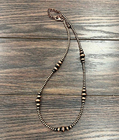 736510, Handmade Copper Navajo Bead Necklace