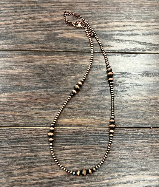 736510, Handmade Copper Navajo Bead Necklace