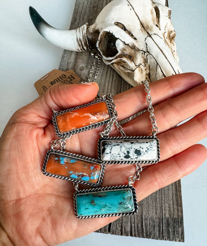 Western Stone Bar Necklace